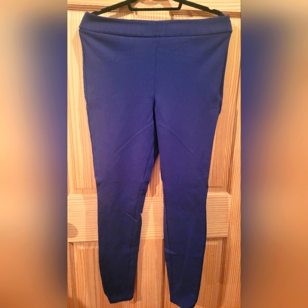 Amdeawy Royal Blue Full Length Leggings with Wide Waistband